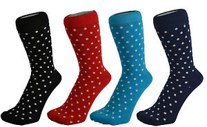 Men Cotton Rich Polka Dot Design Everyday Ankle Socks Size 6 - 11