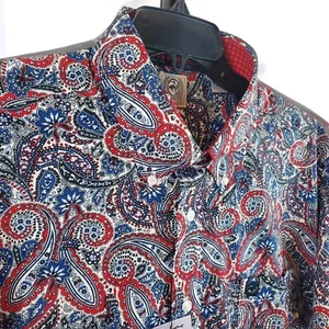 Cinch Western Hemd Blau Paisley LEAD DON'T FOLLOW Herren L Cowboy Flip Cuff Neu - Bild 1 von 20