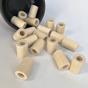 25X Large Macrame Tube Beads 30x20mm Unfinished Big Wood Bead 9mm Hole Wholesale - Bild 1 von 4