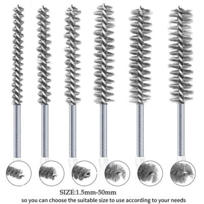 1.5mm-50mm Diameter Stainless Steel Bore Brush Wire Brush For Rotary Tool Drill - Image 1 of 4