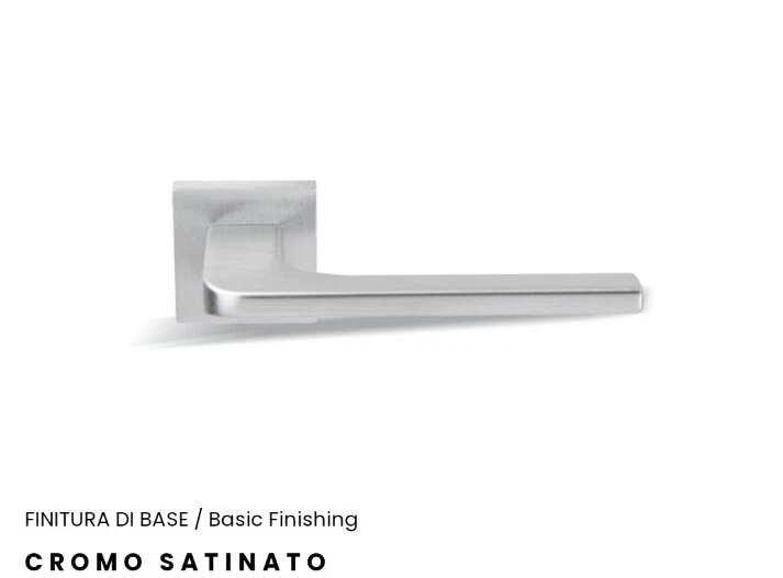 Coppia Maniglia Maniglie Moderna Rosetta Argento Satinato Per Porta Porte Comit - Immagine 1 di 1