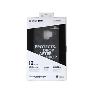 TECH21 CASE FOR SAMSUNG GALAXY S9 EVO TACTICAL THIN IMPACT LIGHT BLACK T21-5824 - Picture 1 of 2