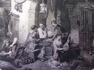 Gravure XIXe " DE CONDOTTIERI " gravure originale 30x20 1860 - Imagen 1 de 3