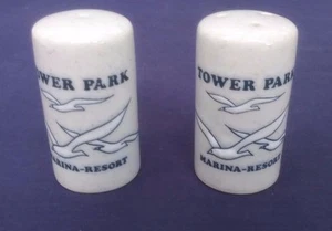 Ancienne salière et poivrière Tower Park Marina Resort Mouettes Made in Japan - Photo 1/3