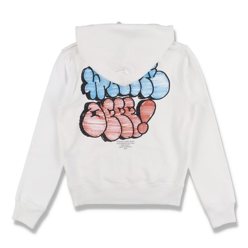 Felpa con cappuccio Off White bianca con logo Graff Taglia S FW21 PREZZO AL PUBBLICO $680