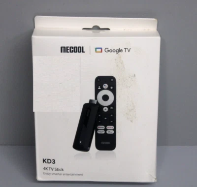 MECOOL KD3 4K Google TV Stick Android 11 4K HDR, Dual-Band WiFi Schwarz/Weiß NEU - Bild 1 von 2