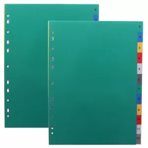 More details for 24x numbered page dividers student office euro punched ring binder index sheets
