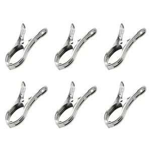 6 Pezzi Pinza per Appendiabiti Piumone Fissaggi Clip Acciaio Inox Molle per Appendiabiti - Foto 1 di 12