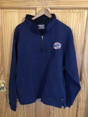 NASCAR Medium Mens Sweatshirt Blue 1/4 Zip Miller Lite (NJ-323) Cover