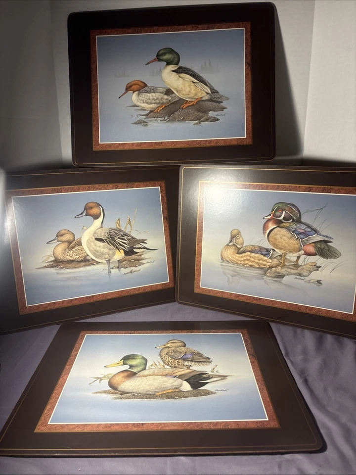 Vintage Cortiça Apoiado Pimpernel Placemats Aves Aquáticas Feito Na Inglaterra Com Caixa e Cartão!! - Imagem 1 de 4
