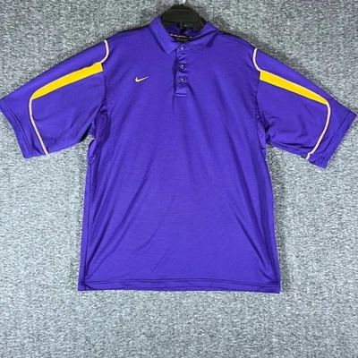 Polo de golf Nike Team Fit púrpura seco acento dorado grande para hombre Foto 1 de 4
