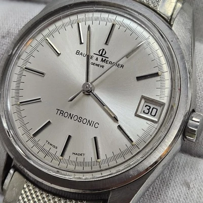 RELOJ HOMBRE BAUME & MERCIER TRONOSONIC VINTAGE BATERÍA NUEVA GENEVA BM19162 SUIZO  Foto 1 de 4