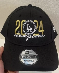 Gorra ajustable New Era Los Angeles Dodgers 2024 WS Champs negra 9FORTY para hombre” - Imagen 1 de 9