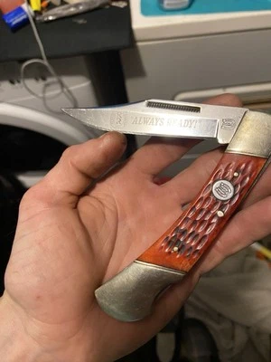 Cuchillo de afeitar Rough Rider Sharp Probado Red Bone 440 afilado hoja única 3-5 pulgadas  Foto 1 de 4