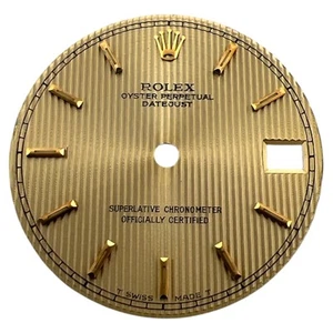 Genuine Rolex Oyster Perpetual Datejust 31mm Tapestry Dial Champagne Gold 68273 - Picture 1 of 4