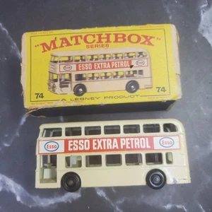 VTG Lesney Matchbox Series No. 74 Daimler Double Decker Bus White W/ Box no tabs - Picture 1 of 17