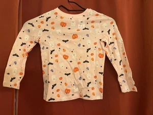 NWT Pink Long Sleeve Old Navy Halloween Tee Sz 5T Ghost Pumpkin Bat Skulls - Picture 1 of 5