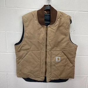 Vintage Carhartt Weste Herren M/L braun gesteppt Duck Canvas gefüttert Workwear - Bild 1 von 15