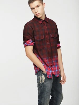 CAMISA AZUL VERMELHA S-MILLER Diesel Italy [00SIJ30DATY 41U] - Imagem 1 de 4