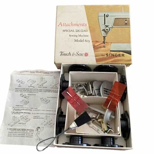 Vtg Singer Attachments Model 603 Sewing Machine Touch & Sew Special Zig Zag Ect. - Picture 1 of 11