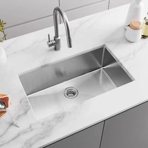 30'' x 18'' Undermount Kitchen Sink, Stainless Steel Kitchen Sink Single Bowl - Picture 1 of 8