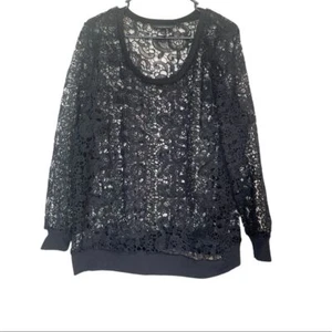 Lane Bryant schwarze Häkelbluse Größe 14/16 - Bild 1 von 3