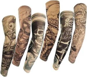 6 Pcs Temporary Fake Slip On Tattoo Arm Sleeves Kit Colletion Unisex 6pcs - Picture 1 of 5