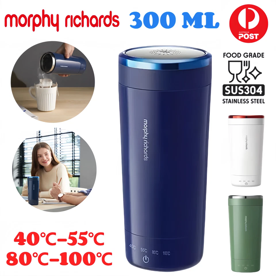 Hervidor de agua eléctrico portátil Morphy Richards 300 ml calefacción taza térmica agua hervida Foto 1 de 4
