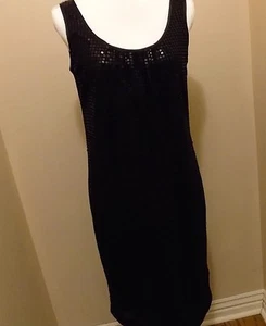 New York & Company Black Sequined Dress Sleeveless Lined Size 6 - Picture 1 of 5