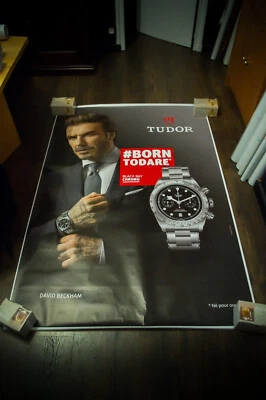 TUDOR ✯ WATCH E DAVID BECKHAM French Stop Vintage Advertising Poster Original - image 1 of 4