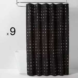 Cortina de ducha de microfibra 9 Moon gris/negro - Room Essentials 72x72 - Lote de 9 - Imagen 1 de 5