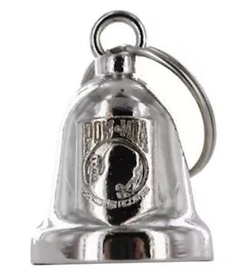 CHROME MOTORCYCLE POW MIA EMBOSSED LOGO KEY CHAIN SPIRIT BELL - DB12 - Picture 1 of 1
