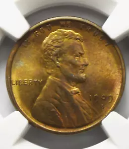 1909 S VDB 1c Lincoln One Cent Wheat Cent NGC Unc Details San Francisco - Picture 1 of 4