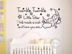 Twinkle Twinkle Little Star Nursery Wall Sticker, Baby Boy Girl Bedroom Quote