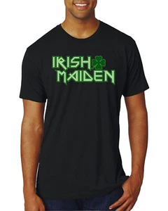 Irish Maiden Funny Irish Parody St Patricks Day Men Premium Tri Blend Tshirt - Picture 1 of 6