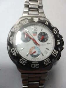 TAG HEUER Formula 1 - chrono. CAC1111 watch - white face - divers s/s band - Picture 1 of 4