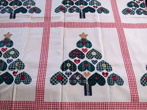 Christmas Patch block button tree cheater Cotton Fabric 35x44 - Picture 1 of 3