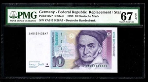 Germania Repubblica Federale 10 marchi tedeschi 1993, P-38c* PMG 67 EPQ gemma superba U - Foto 1 di 2