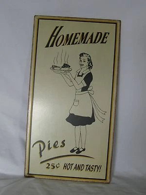 Pasteles caseros 5 centavos - ¡Calientes y sabrosos! Lata para publicidad en pared - ligeramente usada Foto 1 de 4