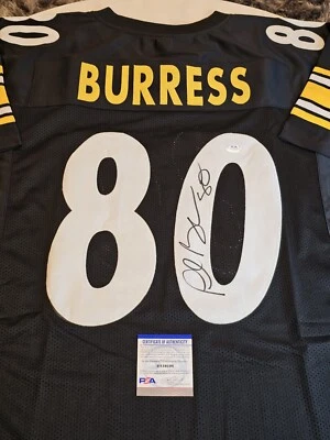 Plaxico Burress Autographed/Signed Jersey PSA/DNA COA Black Jersey - Image 1 of 4
