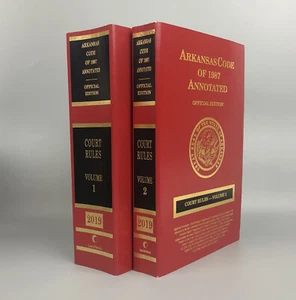 Arkansas Code Of 1987 Annotated Court Rules SET Volume 1 & 2  2019 Official Ed - Picture 1 of 7
