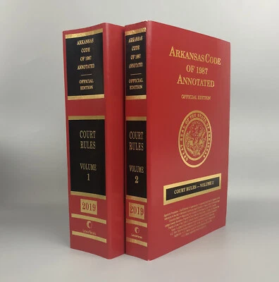 Arkansas Code Of 1987 Annotated Court Rules SET Volume 1 & 2  2019 Official Ed - Image 1 of 4