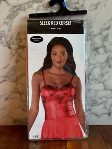 Nuevo Elegante Corsé Rojo Disfraz Top Adulto Mujer Talla Grande/XL Hasta Talla 16 - Imagen 1 de 5