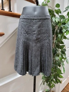 Halogen Women's Gray Polyester & Viscose Knee Length Flare Skirt Size Regular 6 - Picture 1 of 9