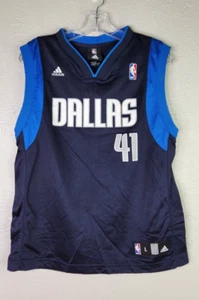 Dirk Nowitzki #41 Adidas NBA Dallas Mavericks Basketball Jersey Youth L 14/16 - Picture 1 of 15