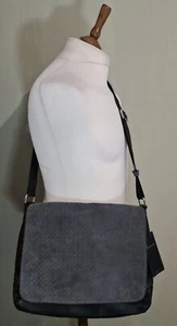 Borsa a pisolino billionaire couture monogramma in pelle messenger nera grigia - Foto 1 di 9