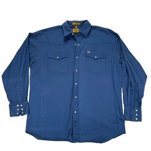 Justin Original Workgear Exclusive Mens L Western Cut Pearl Snaps Heavyweight - Picture 1 of 14