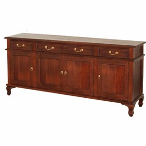 Timber Buffet, Queen Ann, Mahogany Brown W200cm, Sideboard 4 Door 4 Drawer. - Picture 1 of 1