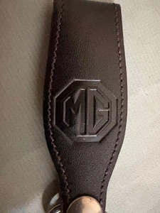 Classic MG Car Leather Keychain – Vintage British Motoring Collectible (1976) - Picture 1 of 3