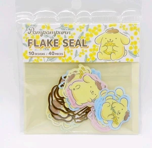 Sanrio JAPAN Pompompurin 2022 Flake Seal Stickers 10 Designs 40pcs Hello Kitty  - Picture 1 of 2